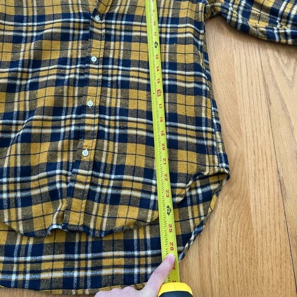 Frank & Eileen Plaid Flannel Button Down Shirt Women Size XS Yellow - Picture 5 of 8